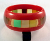 SZ6 Shultz red bordered windowpane bangle